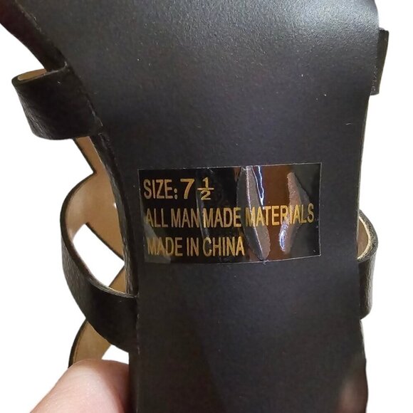 Qupid Black Interest-127 Leatherette Caged Open Toe Stiletto Sandal Sz 7.5 - Picture 7 of 8